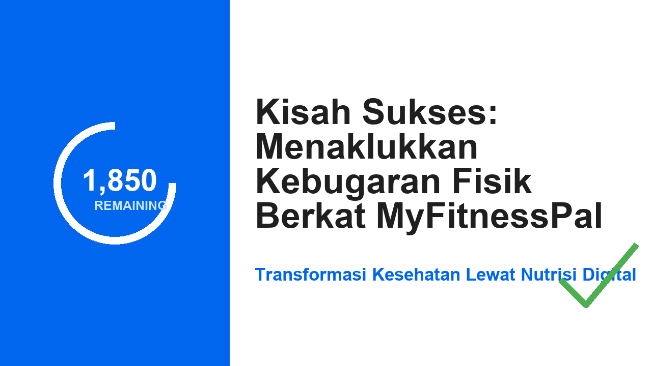 Kisah Sukses: Menaklukkan Kebugaran Fisik Berkat MyFitnessPal